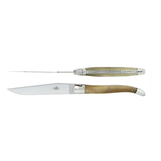 Forge de Laguiole Tradition table knives set with horn handle White 2002-09-01 00:00:00 +0200 - Buy now on ShopDecor - Discover the best products by FORGE DE LAGUIOLE design