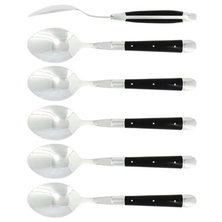 Forge de Laguiole Tradition set 6 soup spoons with ebony handle - Buy now on ShopDecor - Discover the best products by FORGE DE LAGUIOLE design