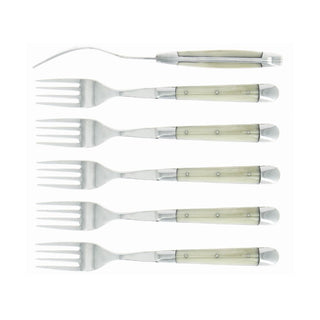 Forge de Laguiole Tradition table forks set with acrylic handle White 2006-09-01 00:00:00 +0200 - Buy now on ShopDecor - Discover the best products by FORGE DE LAGUIOLE design