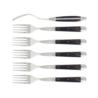 Forge de Laguiole Tradition table forks set with horn handle Black 2006-09-01 00:00:00 +0200 - Buy now on ShopDecor - Discover the best products by FORGE DE LAGUIOLE design