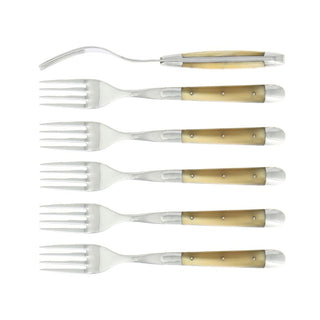 Forge de Laguiole Tradition table forks set with horn handle White 2006-09-01 00:00:00 +0200 - Buy now on ShopDecor - Discover the best products by FORGE DE LAGUIOLE design