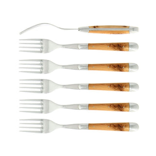 Forge de Laguiole Tradition table forks set with juniper handle 2006-09-01 00:00:00 +0200 - Buy now on ShopDecor - Discover the best products by FORGE DE LAGUIOLE design