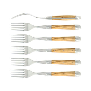 Forge de Laguiole Tradition table forks set with olive wood handle 2006-09-01 00:00:00 +0200 - Buy now on ShopDecor - Discover the best products by FORGE DE LAGUIOLE design