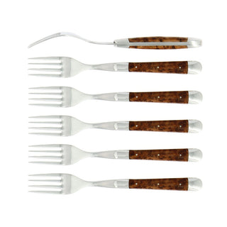 Forge de Laguiole Tradition table forks set with Thuya handle 2006-09-01 00:00:00 +0200 - Buy now on ShopDecor - Discover the best products by FORGE DE LAGUIOLE design