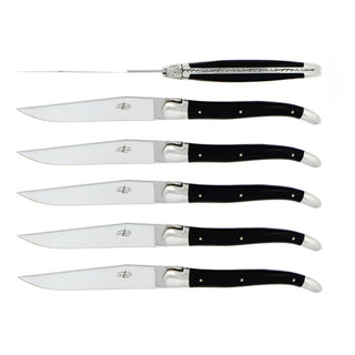 Forge de Laguiole Tradition table knives set with acrylic handle Black 2006-09-01 00:00:00 +0200 - Buy now on ShopDecor - Discover the best products by FORGE DE LAGUIOLE design