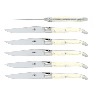 Forge de Laguiole Tradition table knives set with bone handle 2006-09-01 00:00:00 +0200 - Buy now on ShopDecor - Discover the best products by FORGE DE LAGUIOLE design