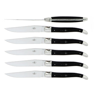 Forge de Laguiole Tradition table knives set with ebony handle 2006-09-01 00:00:00 +0200 - Buy now on ShopDecor - Discover the best products by FORGE DE LAGUIOLE design