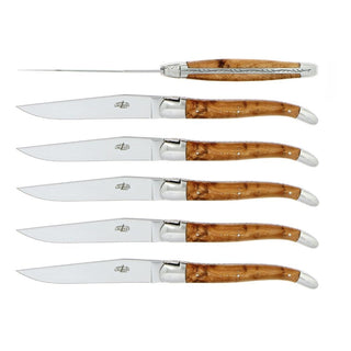 Forge de Laguiole Tradition table knives set with juniper handle 2006-09-01 00:00:00 +0200 - Buy now on ShopDecor - Discover the best products by FORGE DE LAGUIOLE design