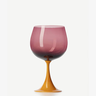 Nason Moretti Burlesque bourgogne red wine chalice yellow sunflower and violet - Buy now on ShopDecor - Discover the best products by NASON MORETTI design