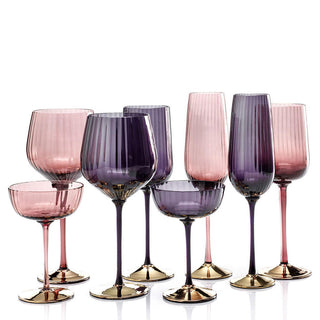 Nason Moretti Cote d'or striped red wine chalice periwinkle - Buy now on ShopDecor - Discover the best products by NASON MORETTI design