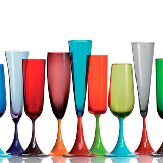 Nason Moretti Guepiere champagne flute pea green and blue periwinkle - Buy now on ShopDecor - Discover the best products by NASON MORETTI design