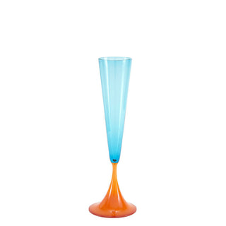 Nason Moretti Guepiere champagne flute coral red and aquamarine - Buy now on ShopDecor - Discover the best products by NASON MORETTI design