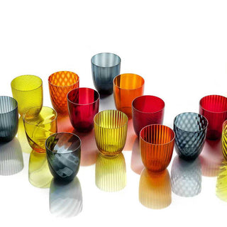 Nason Moretti Idra twisted striped set 16 glasses different colors - Buy now on ShopDecor - Discover the best products by NASON MORETTI design