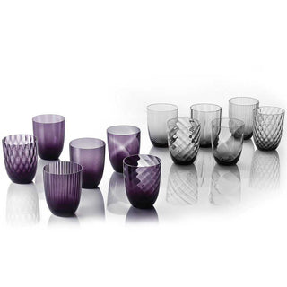 Nason Moretti Idra twisted striped set 16 glasses different colors - Buy now on ShopDecor - Discover the best products by NASON MORETTI design