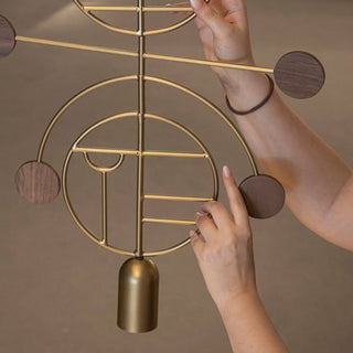 Nomon Wooden Dots pendant lamp gold structure 1 element - Buy now on ShopDecor - Discover the best products by NOMON design