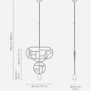 Nomon Wooden Dots pendant lamp graphite structure 2 elements - Buy now on ShopDecor - Discover the best products by NOMON design