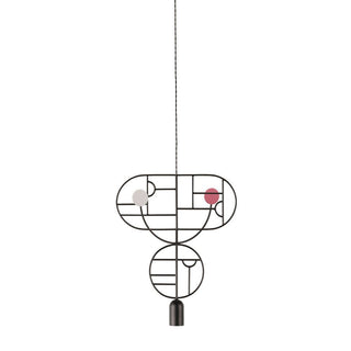 Nomon Wooden Dots pendant lamp graphite structure 2 elements Multicolour WDS07 - Buy now on ShopDecor - Discover the best products by NOMON design