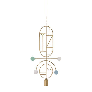 Nomon Wooden Dots pendant lamp gold structure 2 elements Multicolour WDS08 - Buy now on ShopDecor - Discover the best products by NOMON design