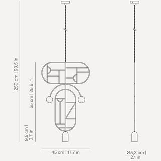 Nomon Wooden Dots pendant lamp graphite structure 2 elements - Buy now on ShopDecor - Discover the best products by NOMON design