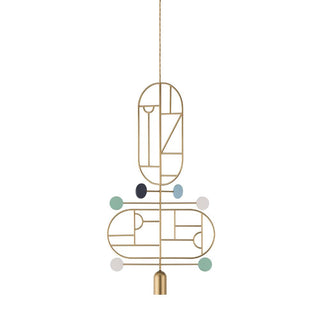 Nomon Wooden Dots pendant lamp gold structure 2 elements Multicolour WDS13 - Buy now on ShopDecor - Discover the best products by NOMON design