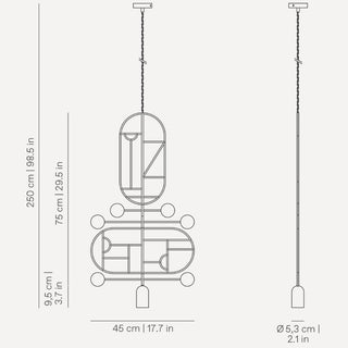 Nomon Wooden Dots pendant lamp graphite structure 2 elements - Buy now on ShopDecor - Discover the best products by NOMON design