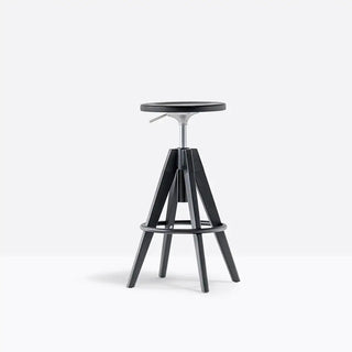 Pedrali Arki-Stool ARKW6 oak stool with steel footrest