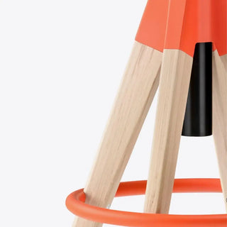 Pedrali Arki-Stool ARKW6 oak stool with steel footrest - Buy now on ShopDecor - Discover the best products by PEDRALI design