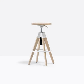 Pedrali Arki-Stool ARKW6 oak stool with steel footrest