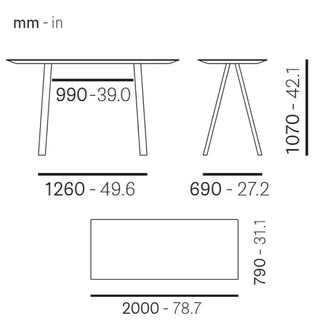 Pedrali Arki-Table ARK107 high table with solid laminate top