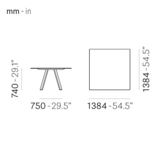 Pedrali Arki-Table Wood with solid laminate top