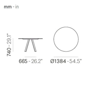 Pedrali Arki-Table with solid laminate top