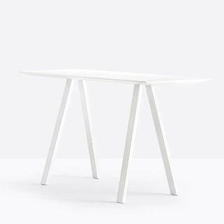 Pedrali Arki-Table ARK107 high table with solid laminate top OUTDOOR White BI100E Solid laminate CFP-BI 200x79 cm - Buy now on ShopDecor - Discover the best products by PEDRALI design