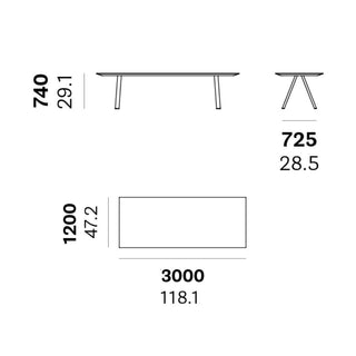 Pedrali Arki-table outdoor 300x120 cm. in white solid laminate - Buy now on ShopDecor - Discover the best products by PEDRALI design