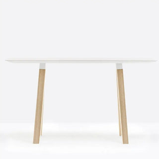 Pedrali Arki-Table Wood ARKW107 high table with solid laminate top Bleached oak RS Solid laminate CFP-BI 200x79 cm - Buy now on ShopDecor - Discover the best products by PEDRALI design