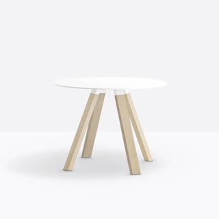 Pedrali Arki-Table Wood with solid laminate top Bleached oak RS Solid laminate CFP-BI ø 99 cm - Buy now on ShopDecor - Discover the best products by PEDRALI design