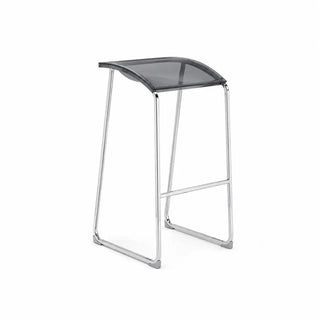 Pedrali Arod stool with chromed sled frame and polycarbonate seat