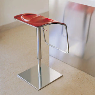 Pedrali Arod 570 stool with chromed base and adjustable polycarbonate seat