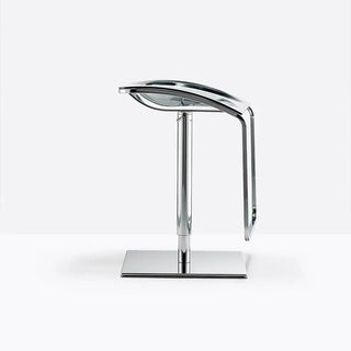 Pedrali Arod 570 stool with chromed base and adjustable polycarbonate seat