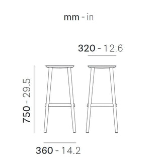 Pedrali Babila ash stool - Buy now on ShopDecor - Discover the best products by PEDRALI design