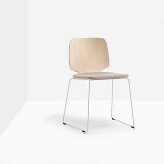 Pedrali Babila 2720 ash chair with steel sled base