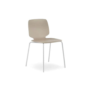 Pedrali Babila 2730 chair with white steel legs and tecnopolymer shell