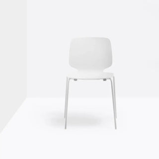 Pedrali Babila 2730 chair with white steel legs and tecnopolymer shell