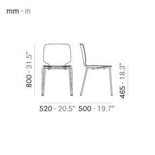Pedrali Babila 2730 chair with white steel legs and tecnopolymer shell