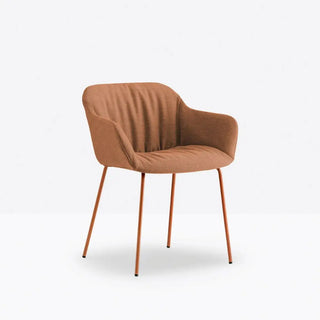 Pedrali Babila XL 2733R armchair with polypropylene shell - removable covering - steel legs