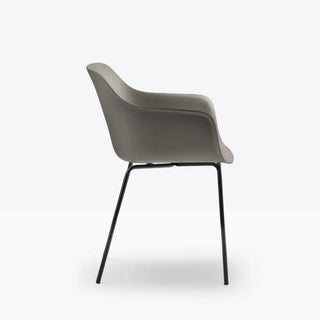 Pedrali Babila XL 2734R armchair with recycled polypropylene shell and steel legs