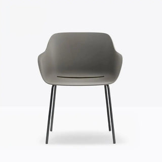 Pedrali Babila XL 2734R armchair with recycled polypropylene shell and steel legs