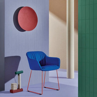 Pedrali Babila XL 2743R armchair with polypropylene shell - removable covering - steel sled base