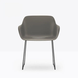 Pedrali Babila XL 2744R armchair with recycled polypropylene shell and steel sled base