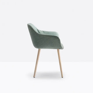 Pedrali Babila XL 2753R armchair with polypropylene shell - removable covering - ash legs