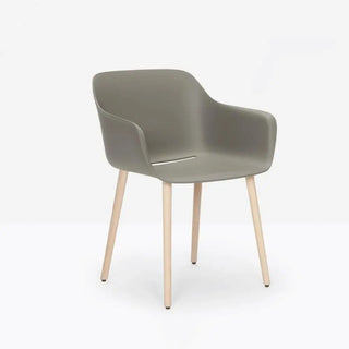Pedrali Babila XL 2754R armchair with recycled polypropylene shell and ash legs